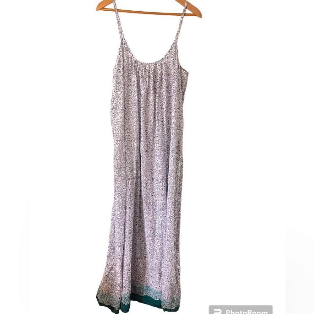 Roberta Roller Rabbit 100% Cotton Geometric Blue Maxi Dress